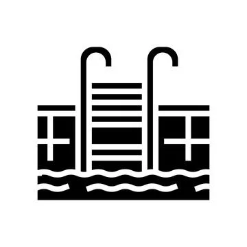 Swimming pool glyph icon vector illustration Stock Illustration