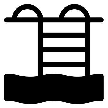 Swimming pool glyph icon vector illustration isolated on white background Ilustração Stock