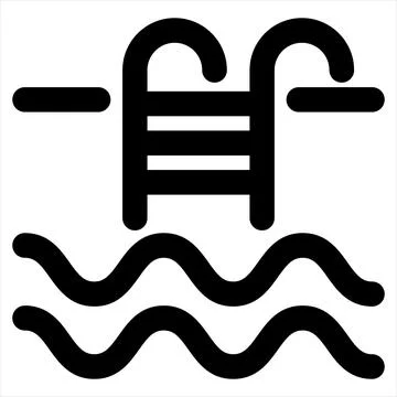 Swimming pool glyph icon vector illustration isolated on white background Stock Illustration