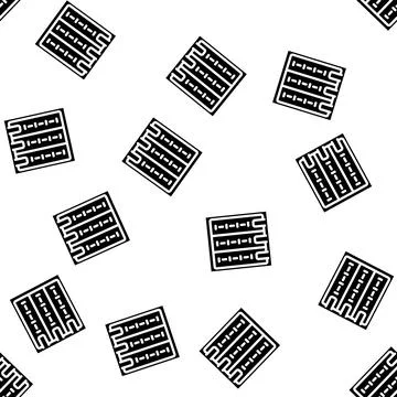 Swimming pool glyph vector seamless pattern Stock Illustration