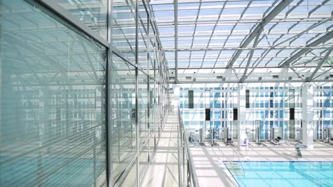 Swimming pool with gym Stock Footage 92122345