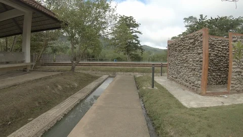 A swimming pool in hot spring area at Mae Hong Son, Thailand Stock Footage 101239283