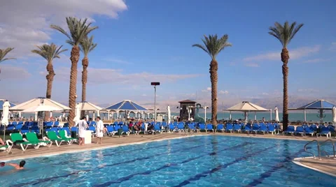 Swimming pool in hotel Stock Footage 33743811