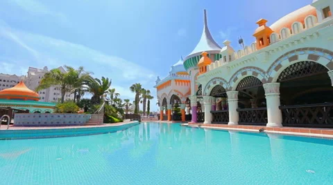 Swimming pool in hotel. Stock Footage 49472244