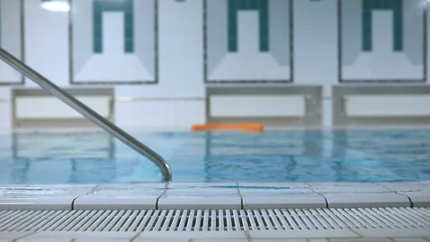 Swimming pool in a hotel Stock Footage