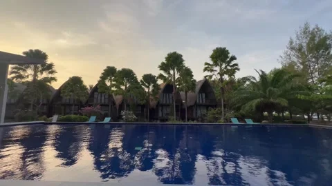 Swimming Pool in Hotel Stock Footage 243464943