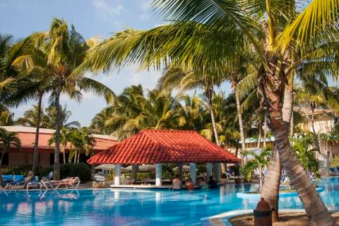 The swimming pool in hotel. Foto stock