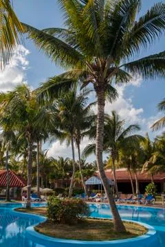 The swimming pool in hotel. Stock Photos