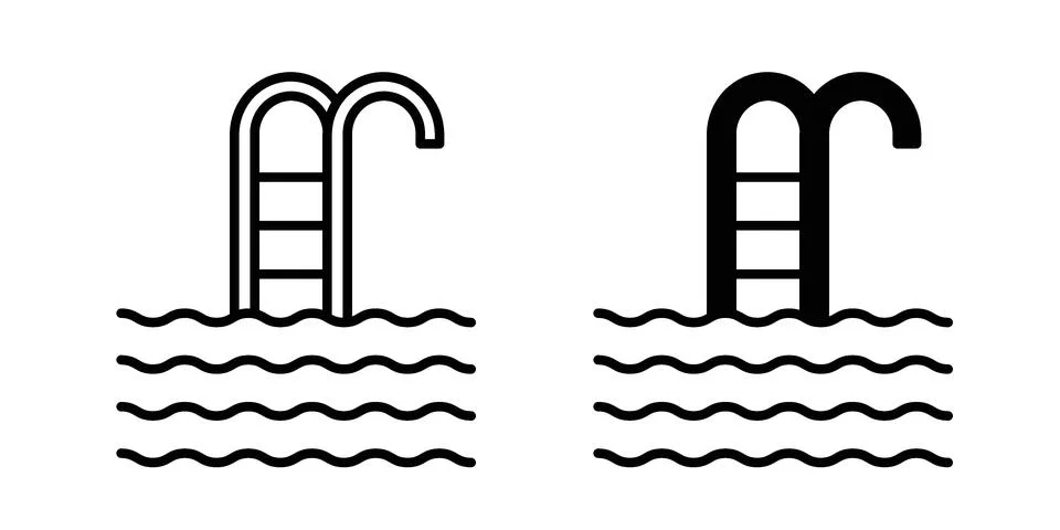 Swimming pool icon design. Simple Vector illustrations.. Stockillustratie