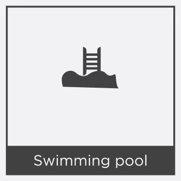 Swimming pool icon isolated on white background Stock Illustration