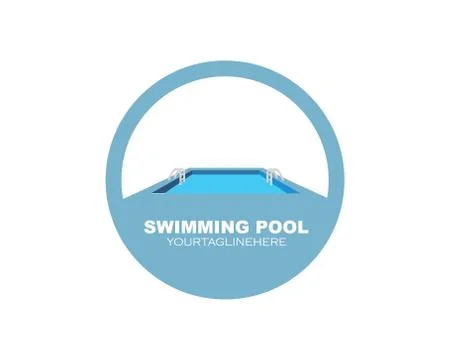 Swimming pool  icon logo vector illustration design Stock Illustration