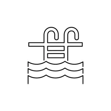 Swimming pool icon simple flat style vector illustration Stock Illustration