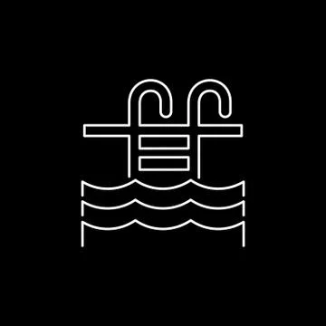 Swimming pool icon simple flat style vector illustration Stock Illustration