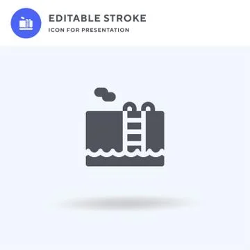 Swimming Pool icon vector, filled flat sign, solid pictogram isolated on whit Illustrazione stock