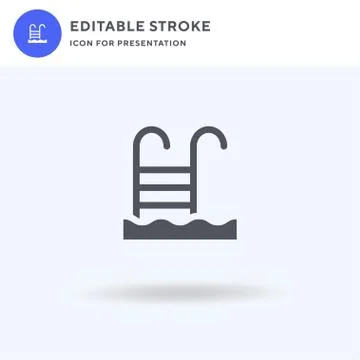 Swimming Pool icon vector, filled flat sign, solid pictogram isolated on whit Stock Illustration