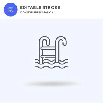 Swimming Pool icon vector, filled flat sign, solid pictogram isolated on whit Illustrazione stock