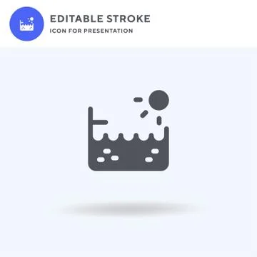 Swimming Pool icon vector, filled flat sign, solid pictogram isolated on whit Illustrazione stock
