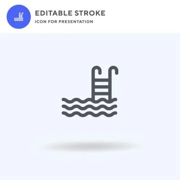 Swimming Pool icon vector, filled flat sign, solid pictogram isolated on white Stock Illustration