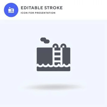 Swimming Pool icon vector, filled flat sign, solid pictogram isolated on white Illustrazione stock