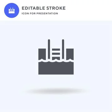 Swimming Pool icon vector, filled flat sign, solid pictogram isolated on white Illustrazione stock