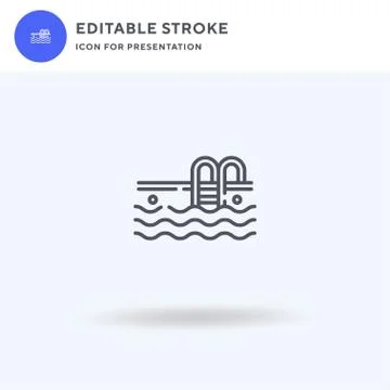 Swimming Pool icon vector, filled flat sign, solid pictogram isolated on white 스톡 일러스트