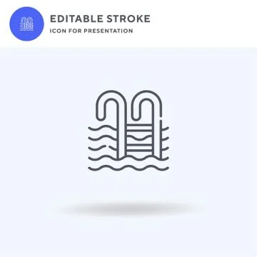 Swimming Pool icon vector, filled flat sign, solid pictogram isolated on white Illustrazione stock