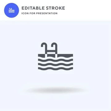 Swimming Pool icon vector, filled flat sign, solid pictogram isolated on white Stock Illustration