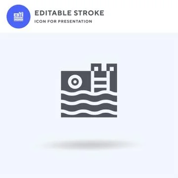 Swimming Pool icon vector, filled flat sign, solid pictogram isolated on white Stock Illustration