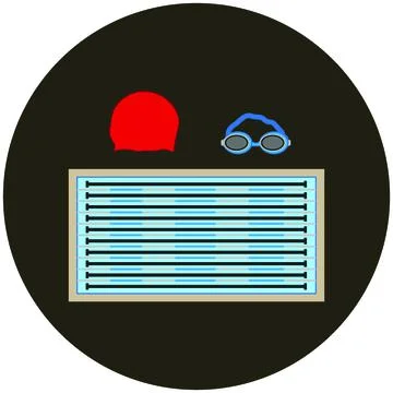 Swimming pool illustrations kit, vector Stock Illustration