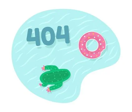 Swimming pool inflatables vector empty state illustration Stockillustratie