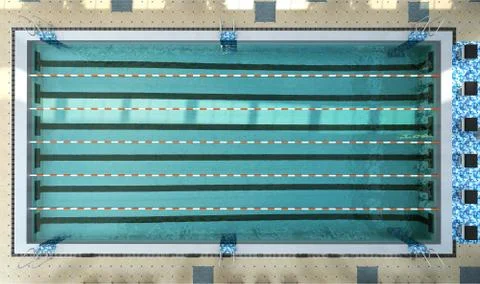 Swimming pool interior 3d render image Stockillustratie