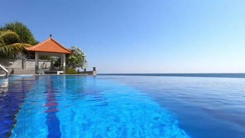 Swimming pool, Island Nusa Penida, Indonesia, Southeast Asia. Video stock 283567553