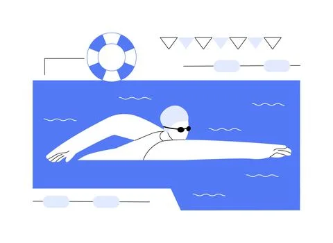 Swimming pool isolated cartoon vector illustrations. Ilustración de archivo