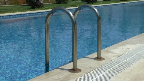 Swimming Pool Ladder And Pool Time Lapse Stock Footage 111336964