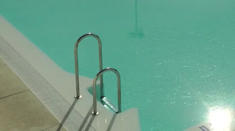 Swimming pool ladder Stock Footage 45866345
