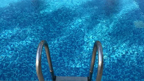 Swimming Pool Ladder Stock Footage 205474184