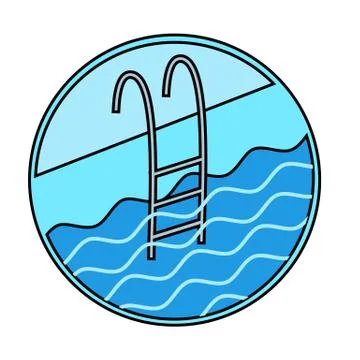 Swimming pool ladder icon Stock Illustration