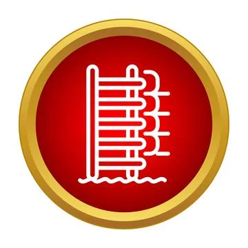 Swimming pool ladder icon representing water sports and resort Stock Illustration