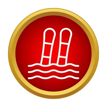 Swimming pool ladder icon representing summer leisure Stock Illustration