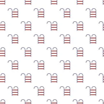 Swimming pool ladders forming repeating summer pattern background イラスト素材