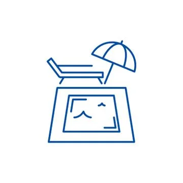 Swimming pool line icon concept. Swimming pool flat vector symbol, sign, outline Stock Illustration