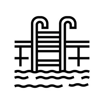 Swimming pool line icon vector illustration Stock Illustration