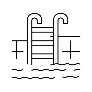 Swimming pool line icon vector illustration Stock Illustration