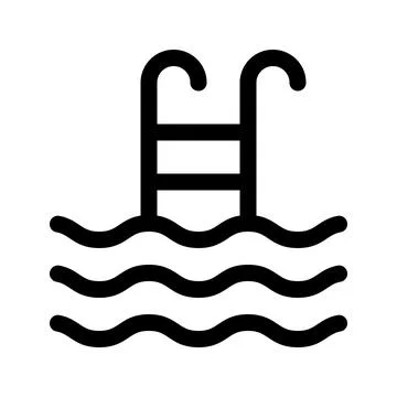 Swimming pool line icon. Vector graphics Illustrazione stock