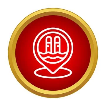 Swimming pool location map pin icon concept 库存插图