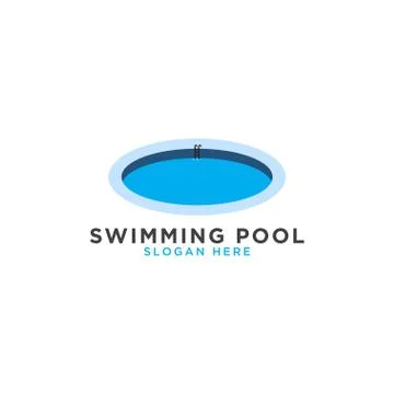 Swimming pool logo template Stock Illustration
