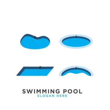Swimming pool logo template Stock Illustration