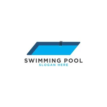 Swimming pool logo template Stock Illustration