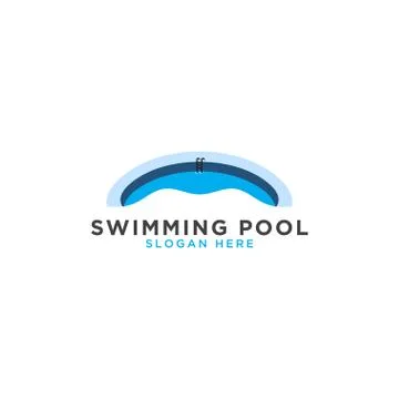 Swimming pool logo template Stock Illustration