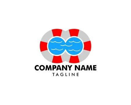 Swimming pool logo template vector Stock Illustration